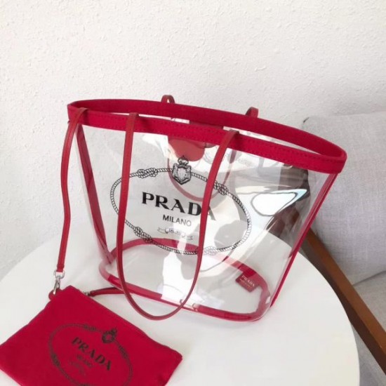 PRADA Fabric and Plexiglas handbag