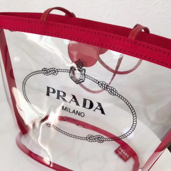 PRADA Fabric and Plexiglas handbag