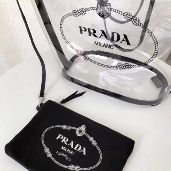 PRADA Fabric and Plexiglas handbag