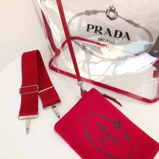 PRADA Fabric and Plexiglas handbag