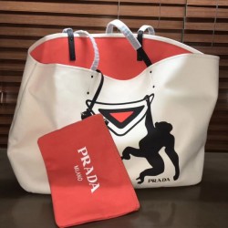 Prada canvas tote