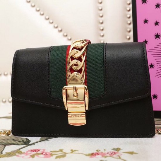 Gucci Sylvie Leather Mini Chain Bag