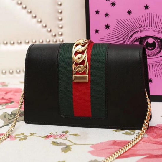 Gucci Sylvie Leather Mini Chain Bag