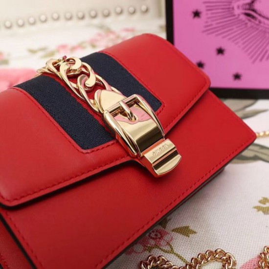 Gucci Sylvie Leather Mini Chain Bag