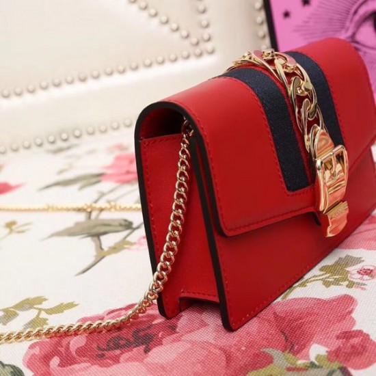 Gucci Sylvie Leather Mini Chain Bag